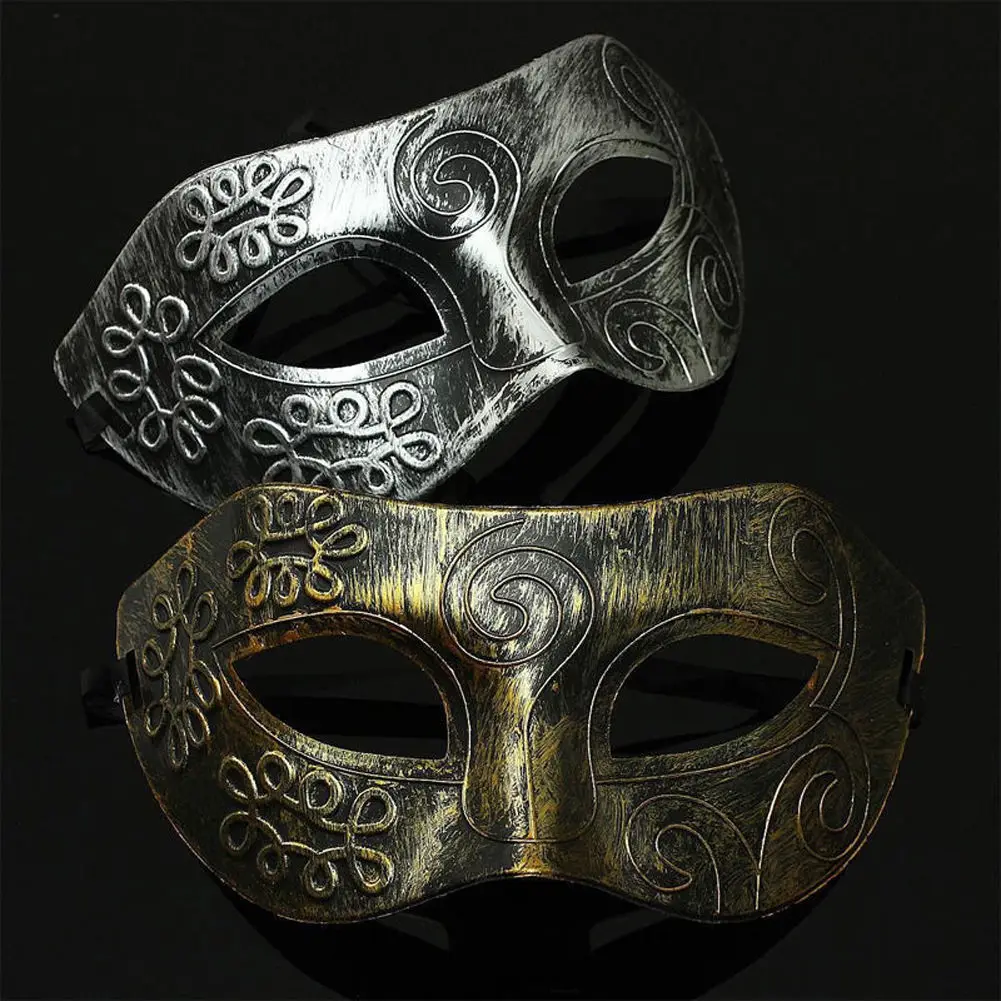 Face Mask Party Lovely Men Burnished Antique Silver/Gold Venetian Mardi Gras Masquerade For Adults