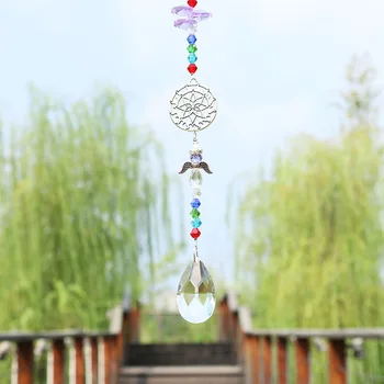 

H&D Rainbow Making Guardian Angel Suncatcher Chakra Hanging Crystal Window Sun Catcher Collectible Decor Xmas Gift
