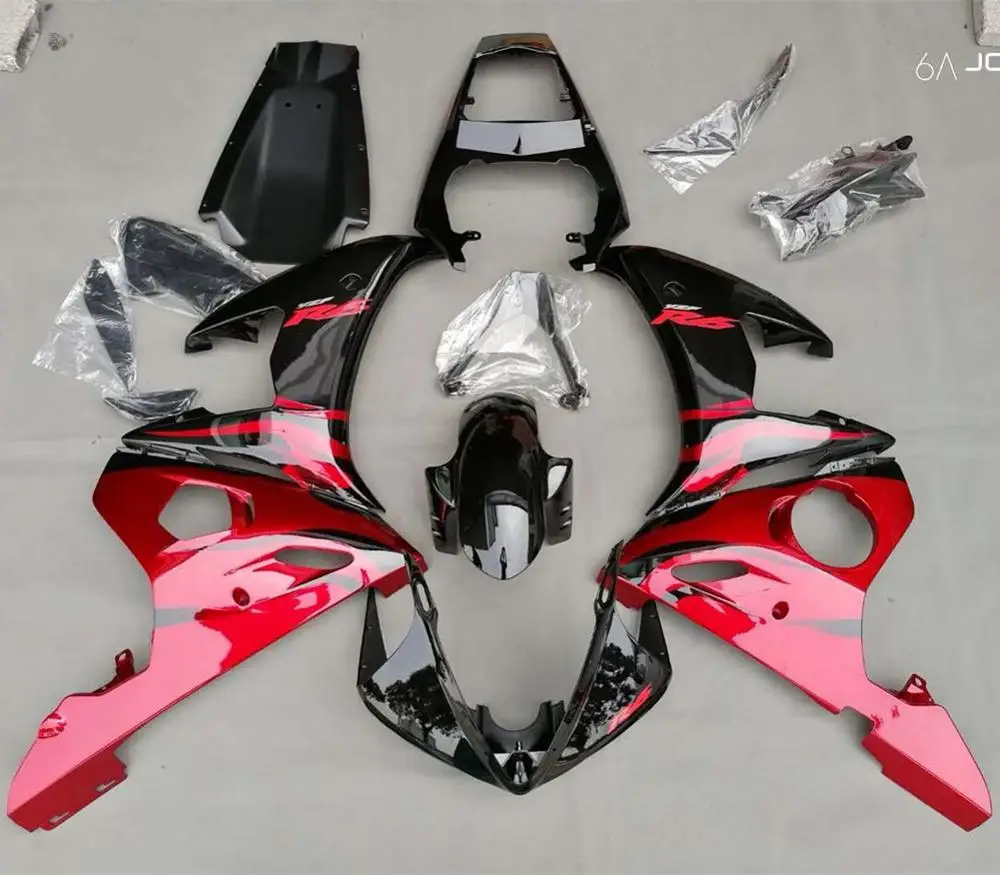 

R6 03-05 Red Black Fairing Body Work Frame Tank Cover Side Panel Guard Mudguard Fender for Yamaha YZF 600 R6 2003 2004 2005