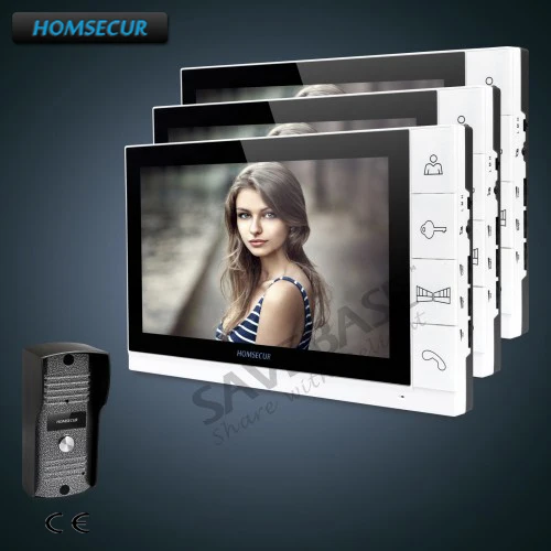 

HOMSECUR 1V3 9" Video Door Phone Intercom System+Metal Case Camera for House/Flat