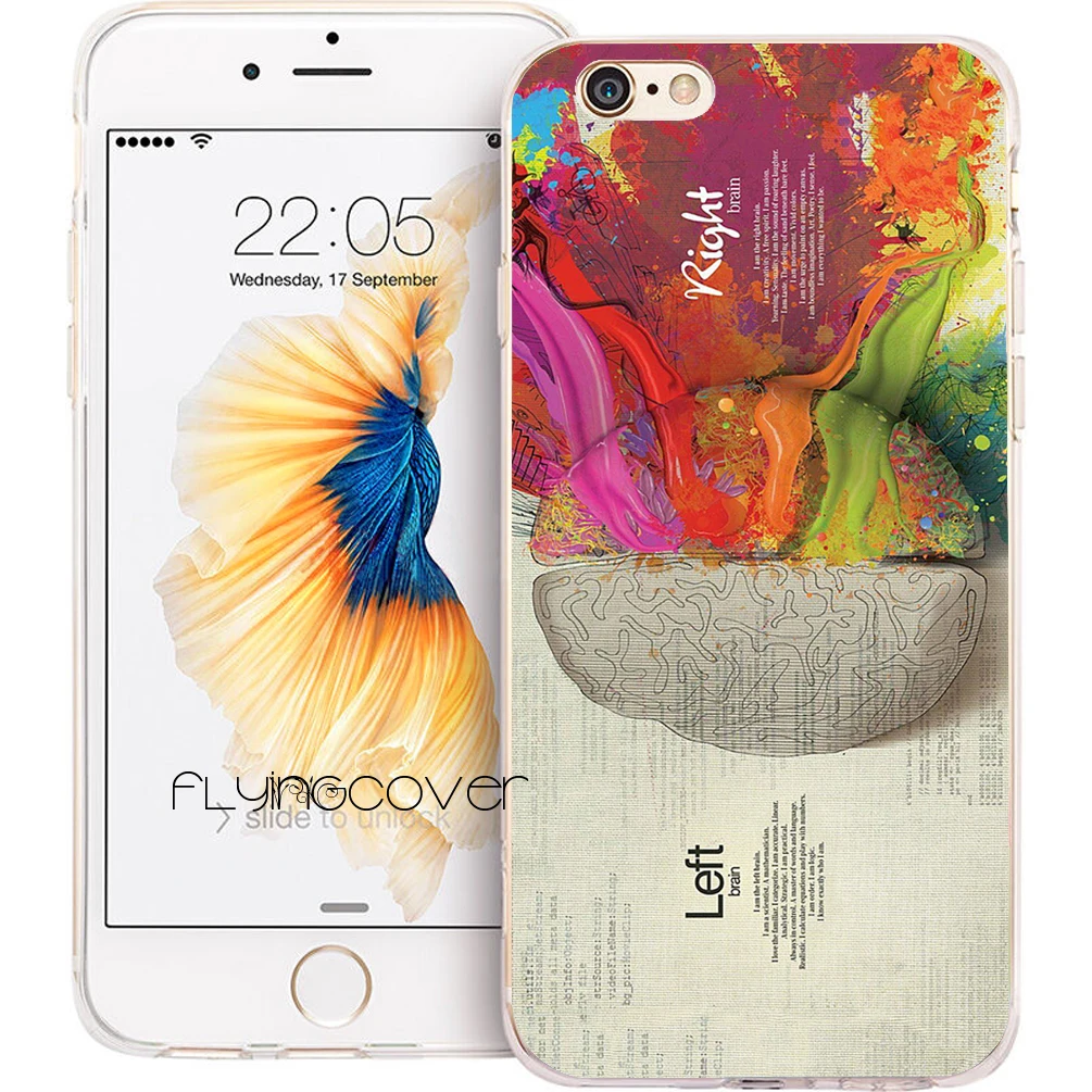 

Coque Left Right Brain Art Clear Soft Silicone Phone Cases for iPhone XS Max XR X 7 8 6 6S Plus 5S 5 SE 5C 4S 4 iPod Touch 6 5.
