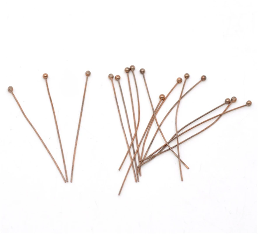 

DoreenBeads 500 Copper Tone Ball Head Pins 4cm(1-5/8") (B13499), yiwu