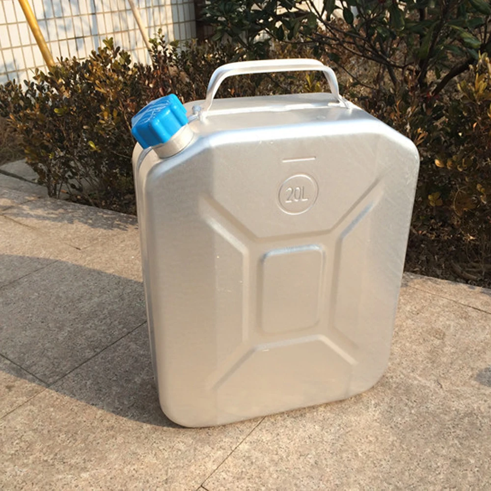 TopAuto 20L Oil Thick Aluminum Fuel Tank Gasoline Diesel Can Water Tank Storage Cell Auto Motorcycle Truck Car Accessories