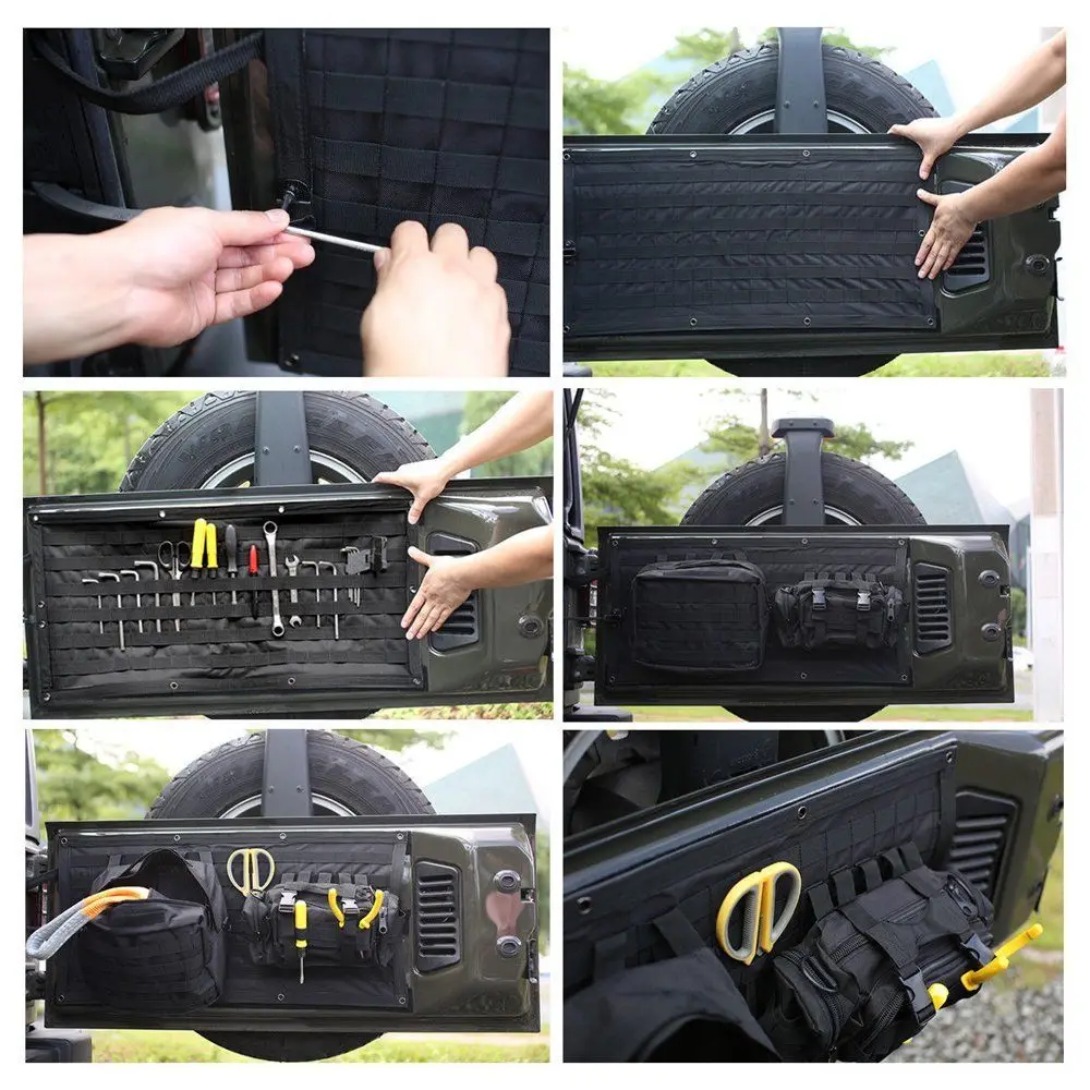 Chuang Qian Задняя Крышка багажника для хранения мульти-карманы набор инструментов грузовой мешок седельная сумка для Jeep Wrangler JK 2007