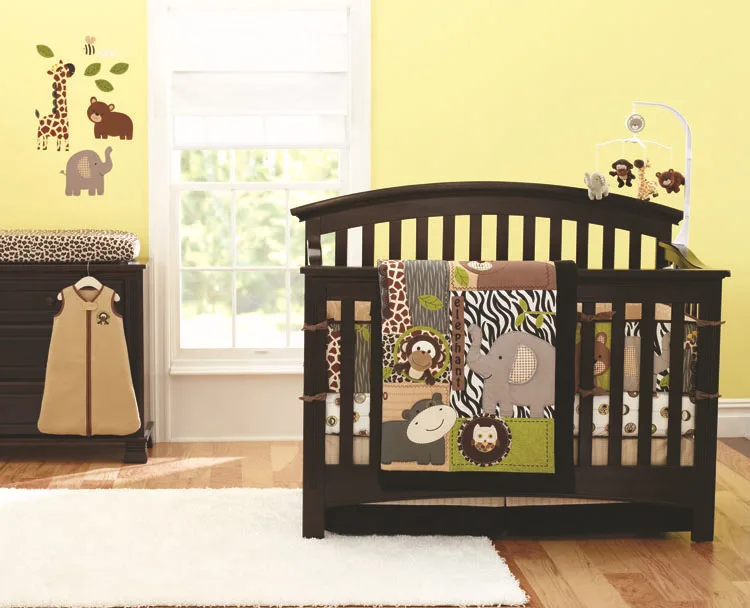 Ups Free Embroidered 3d Monkey Bear Deer Animals Brown Baby Cradle