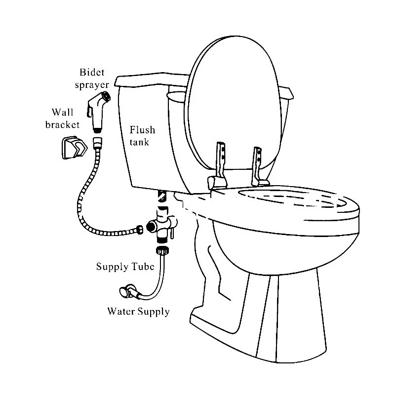MTSPACE хромированная Форсунка ABS ручной туалетный биде с держателем Shattaf спрей Ванная комната Туалет Биде Насадка для крана, душа насадка для душа