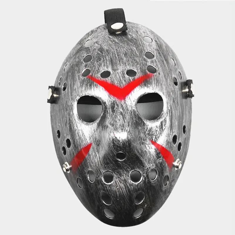 Маска на Хэллоуин Voorhees Friday стильная Джейсон 13th страшная хоккейная страшная маска на Хеллоуин Вечерние Маски ночная маска Джейсона - Цвет: Серебристый