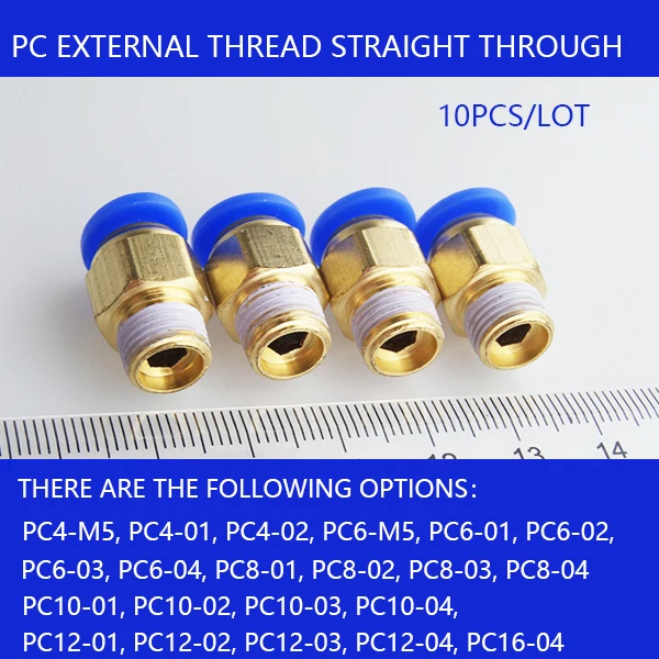

Free shipping 10pcs Pneumatic Connectors male straight one-touch fittings BSPT PC6-01 PC6-02 PC8-01 PC8-02 PC4-m5 PC4-01 PC10-02