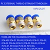 BSPT PC6-01 PC6-02 PC8-02 PC4-m5 PC10-02 Air Connectors Male Hose Fittings Straight Push In Fittings pneumatic connector ► Photo 1/6