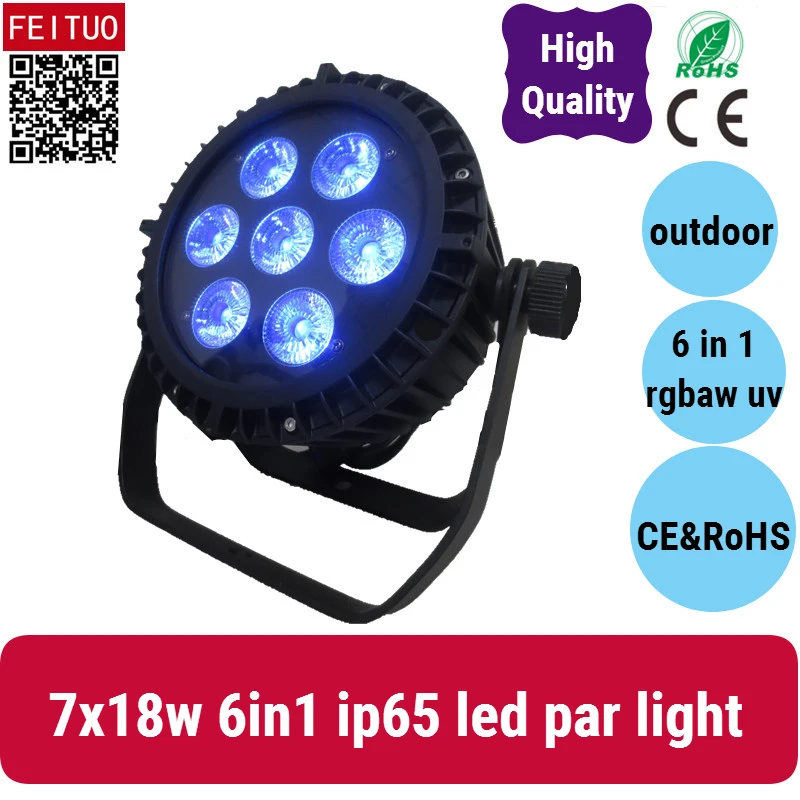 

A- 12x Outdoor Par Light 7x18w RGBWA+UV 6in1 LED Wash DMX IP65 par
