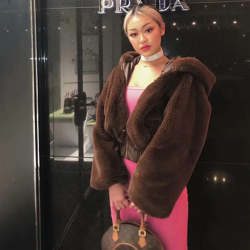 Hoodies faux fur coat manteau femme Iamgia Autumn Winter Coat women high waist red teddy jacket manteau femme hiver 2018 Hoodies faux fur coat manteau femme Iamgia Autumn Winter Coat women high waist red teddy jacket manteau femme hiver 2018