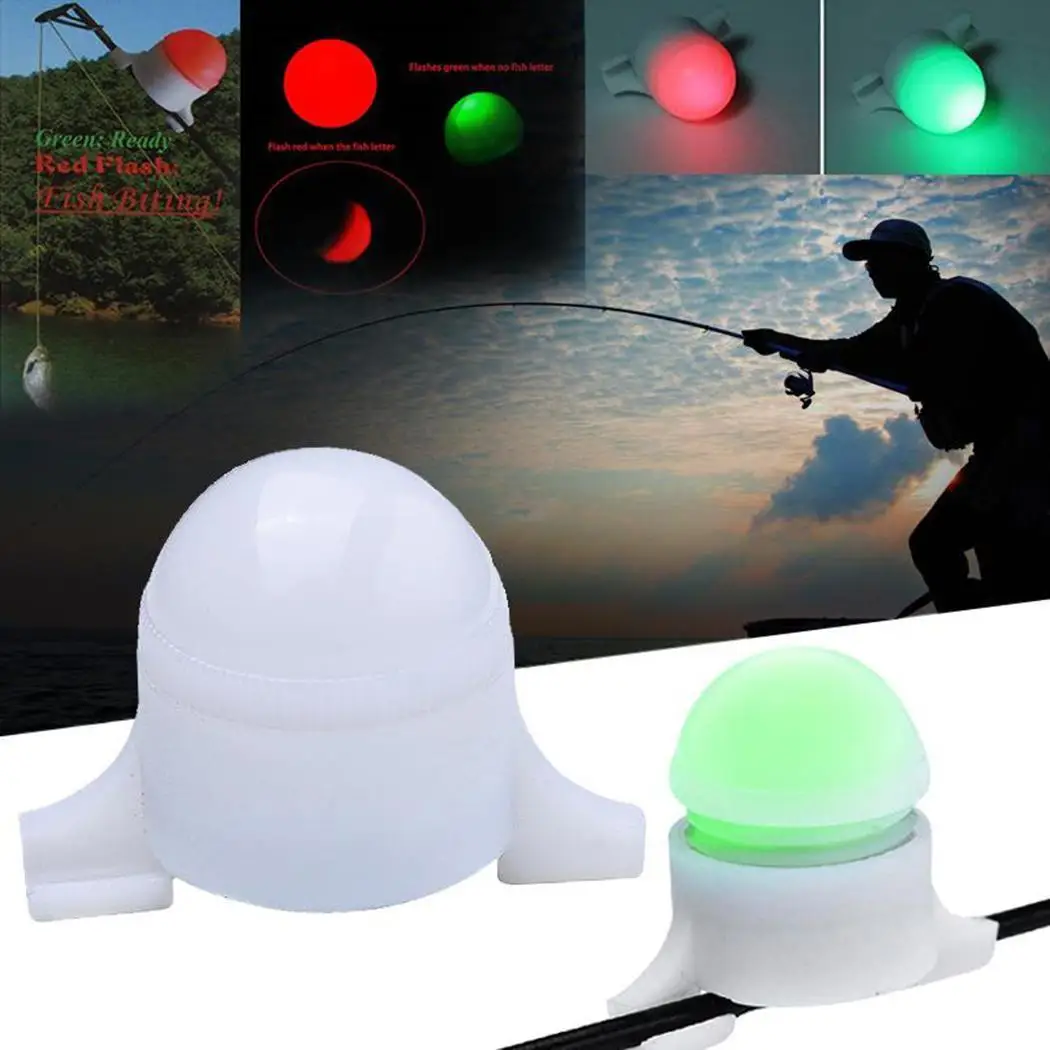 Electronic LED Night Fishing Rod Tip Clip on Fish Bite Alarm Light