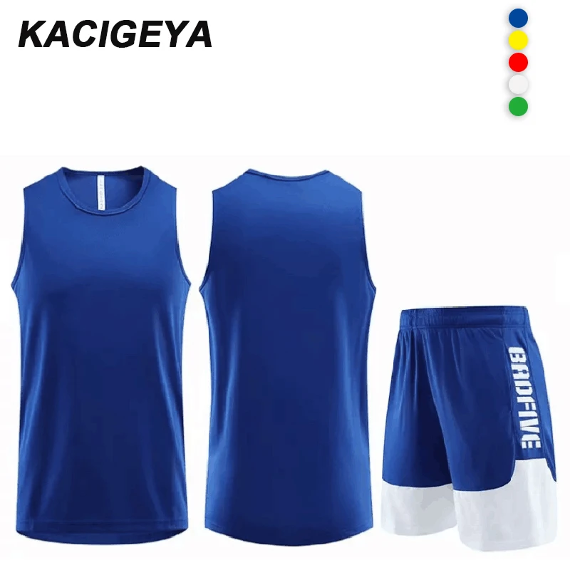 

Men's Running Sets Quick Dry Elastic Sportswer Shirts with Shorts for Joggers Gym Fitness Ball Games Shorts Sleeves And Shorts