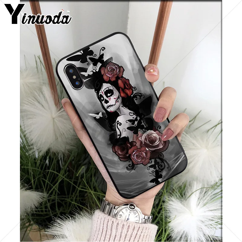 Catrina beautiful rose girl Skull Art