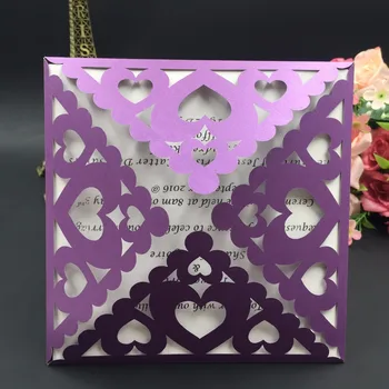 

Hot sale unique pearl paper lace wedding cards laser cut school invitation card