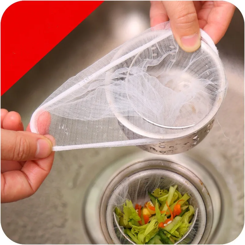 

30pcs/pack Kitchen Drainage Residue Filter Trash Bag Anti-Blocking Sink Trash Filter