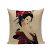 45x45cm Cotton Linen Quote Cushion Cover Creative Japanese Kabuki Pattern Day Gift Pillow case Throw Pillow Cover Dropshipping ► Photo 3/6