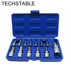 TECHSTABLE Лидер продаж 13 шт. Torx Биты Набор разъемов 1/4 "3/8" 1/2 "Dr. долото Главная инструмент наборы