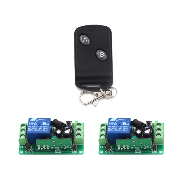 

DC 12V 1CH Digital Wireless Remote Control Switch Relay Set 2 Receiver&1Transmitter ON OFF Learn Code For Light Lamp SKU: 5399