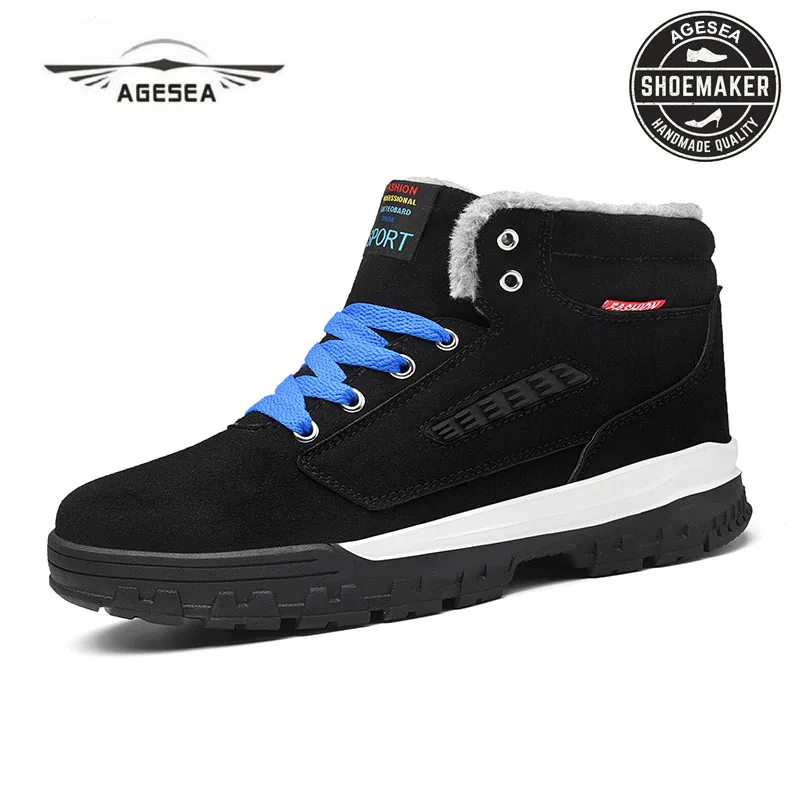 

AGESEA new hot sale size 39-48 men's casual snow shoes plus cotton warm men's casual shoes high quality men's high shoes AQC1518