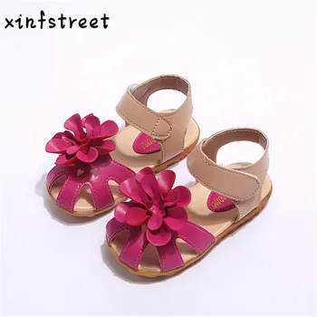 

Xinfstreet Brand Girls Shoes Summer Breathable Flower Cute Kids Girls Shoes Children Beach Baby Girls Sandals Size 21-30
