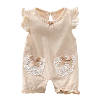 

new born baby clothes children summer new love pocket colored cotton baby clothes romper