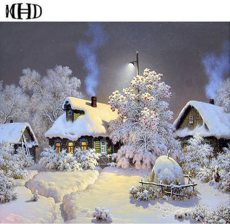 

3D diy diamond painting winter landscape crystal full & round needlework diamond embroidery mosaic picture embroidery decoration