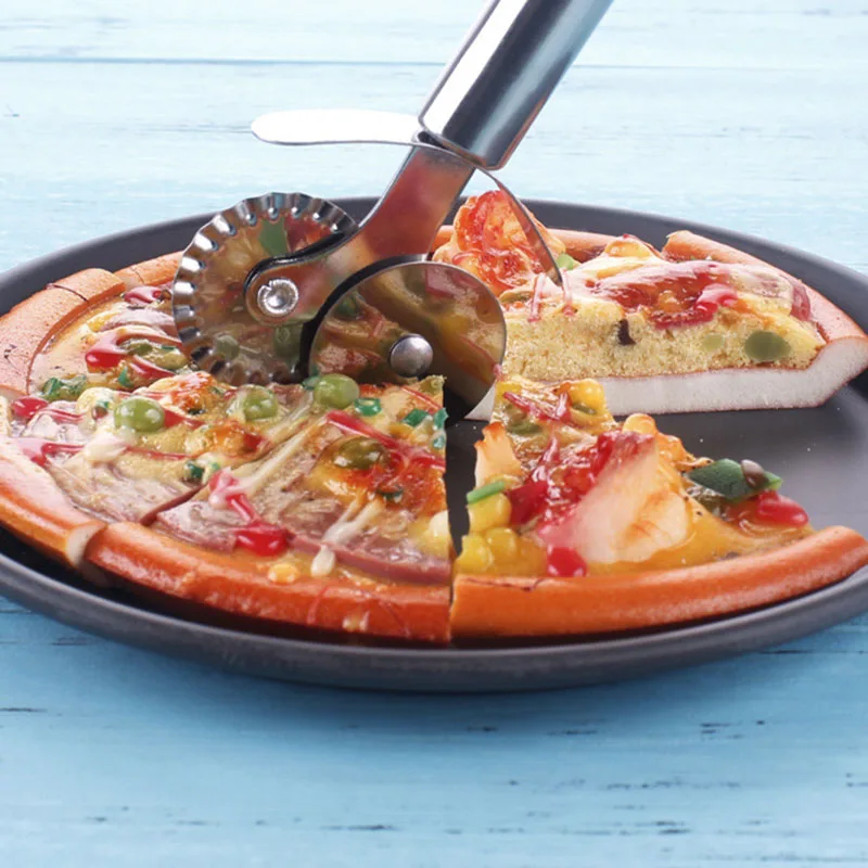 Нержавеющая сталь, нож для пиццы с одним двойным колесом, портативный нож для пиццы, кухонные инструменты, инструменты для пиццы, кухонные принадлежности, инструмент