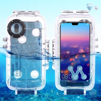 

PULUZ 40m/130ft Waterproof Diving Housing Photo Video Taking Underwater Cover Case for Huawei P20