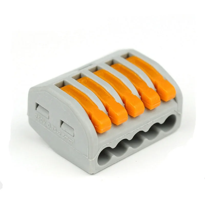 

Free shipping PCT-215 Push in wiring fast connector AWG 28-12 terminal blocks cable Conductor wago 222