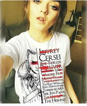 

NOT TODAY ARYA STARK GAME OF THRONES T Shirt Women Funny Print T-shirt Fashion Hip Hop Tshirt Harajuku Ullzang Top Tees Female