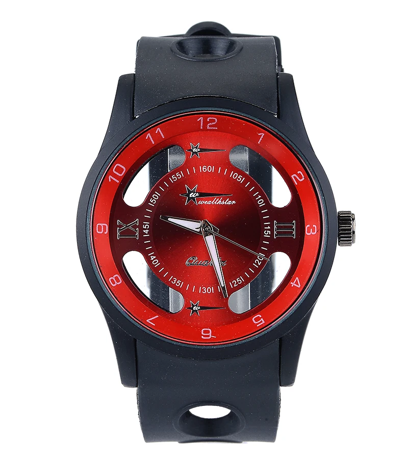 Luxury Men Black Large Case font b Watch b font Men Quartz Movement PU Strap Clock
