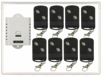 

85V 110V 220V 250V 1CH Wireless Remote Control Switch 8*Transmitter with Two-button Receiver for Appliances Gate Garage Door