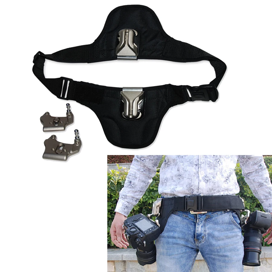 

1/4" Screw Rapid Dual-buckle Quick Waist Strap Belt Holster Mount Hanger for DSLR camera