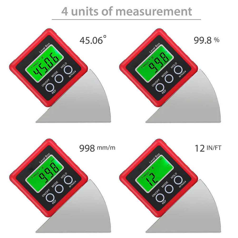 

Digital Box Gauge Angle Protractor Level Inclinometer Magnetic Base 0 - 360 Degree --M25
