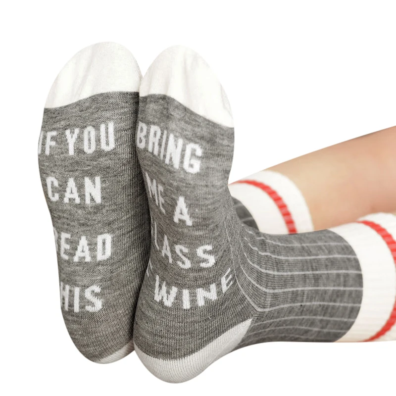 Novelty Socks Letter Socks Printed If You Can Read This Bring Me A