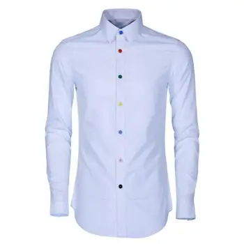 

Luxury Men Shirt Fashion 100% Cotton Solid Color Men Shirt Long Sleeve Colorized Botton Mens Shirts Casual Slim Fit Casual Shirt