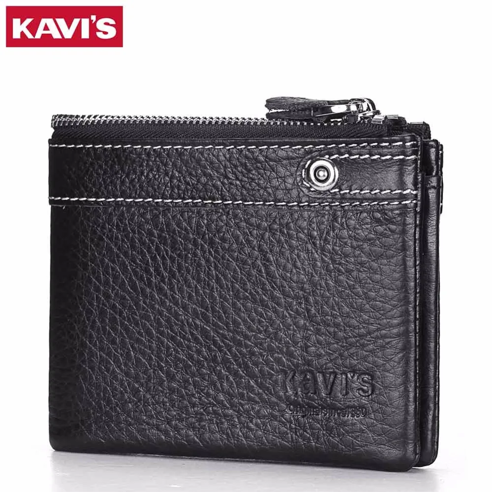 

KAVIS Genuine Leather Wallet Men Coin Purse Male Cudan Small Walet Portomonee Rfid Mini PORTFOLIO Perse Slim Vallet Card Holder