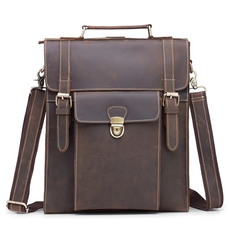 

Mini Backpack Men Genuine Leather 15.6 Inch Laptop Anti Theft Bagpack Cowhide Crazy Horse Shoulder Messenger Crossbody Hand Bag