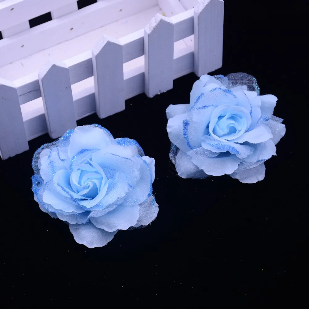 10 шт/Партия искусственный шелк роза свадебное украшение искусственное гирлянда с розами Украшение DIY Искусственные цветы в реальном прикосновении розы - Цвет: Синий