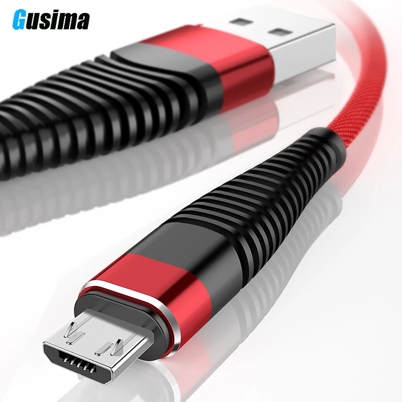 

Gusima Micro USB Cable For Samsung S6 S5 1m 2m Hi-Tensile Nylon Data Sync Fast Charger Cabo Phone Cable For Xiaomi Android USB