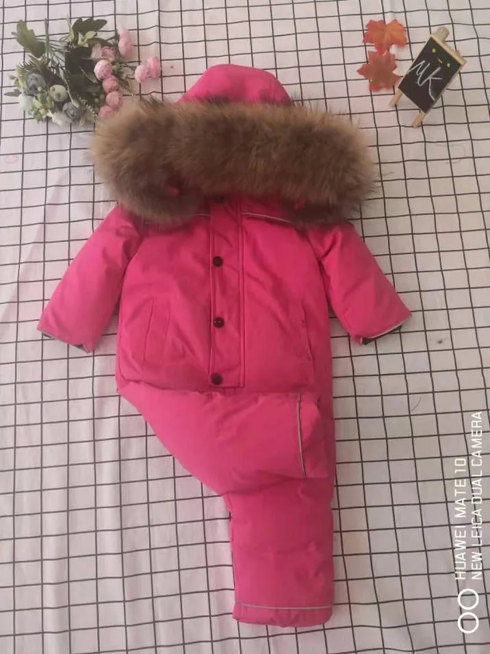 picture 4 Детский пуховик зимняя новая зимняя одежда с капюшоном теплая верхняя одежда с натуральным меховым воротником, Детская пуховая куртка, пальто, Y1763 - Цвет: picture 4