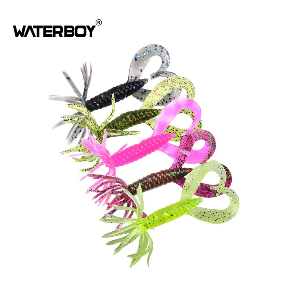 

HAOS 5pcs /set 7cm 1.8g Umbrella bionic soft lure double tail flower head soft bait wholesale