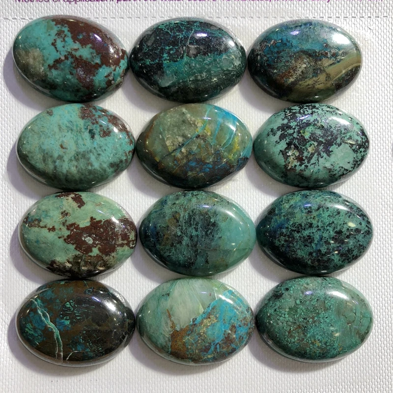 

100% Natural Chrysocolla Gem stone Cabochon 22x30mm Oval CAB Ring Face Pendant,5piece/pack