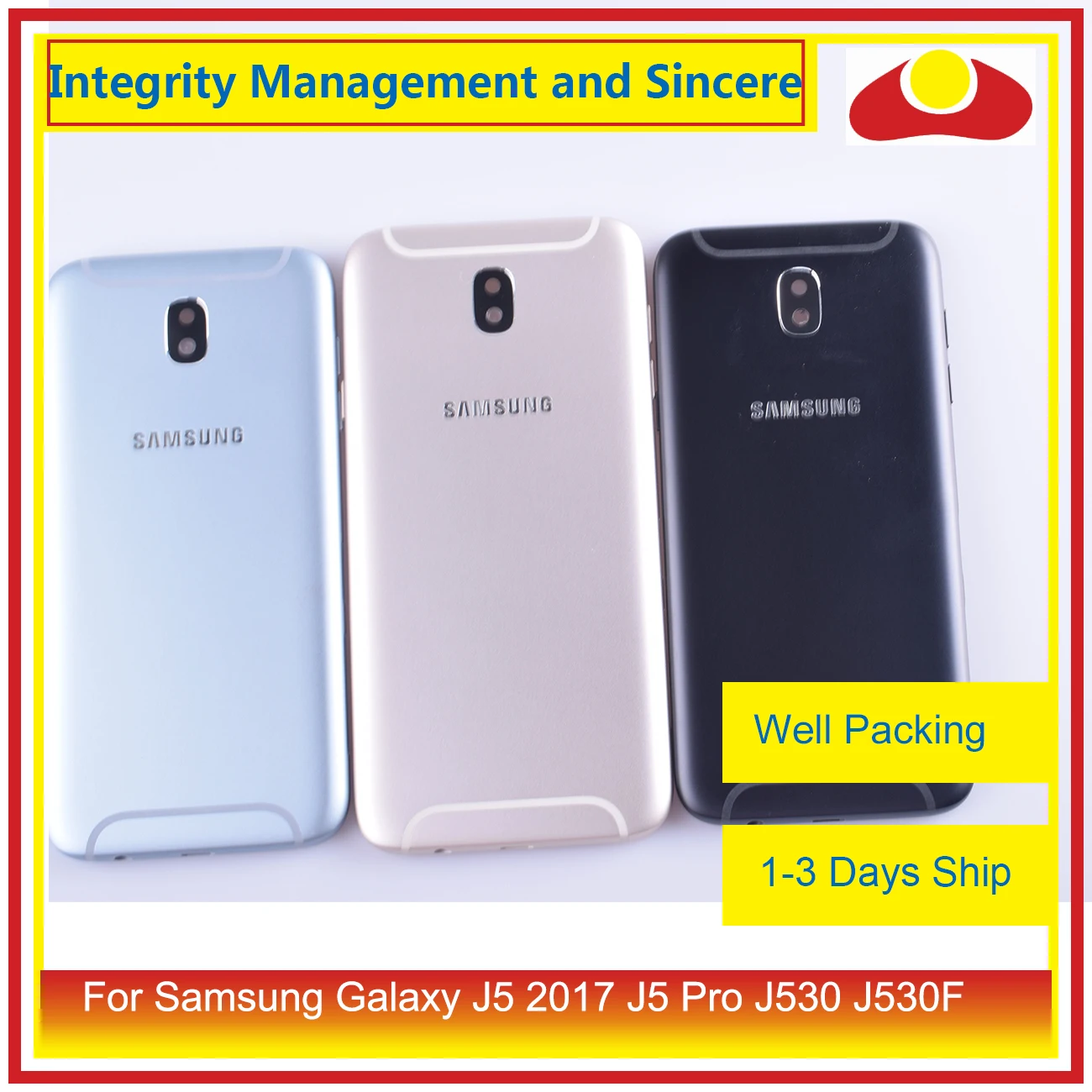 Для samsung Galaxy J5 Pro J530 J530F SM-J530F J530FM корпус Батарейная дверная рама задняя крышка чехол Корпус