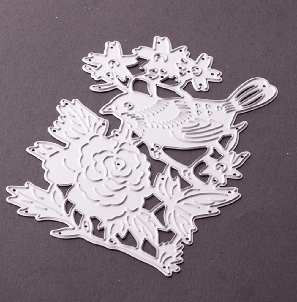 Scrapbooking thin Metal Cutting Dies Stencils / Decorative Embossing DIY Birds flower | Дом и сад