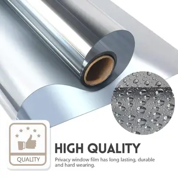 

70x500 Cm Mirror Window Film, Reflective One Way Mirrored Film ,Self-adhesive Heat Control Privacy Window Tint Anti UV Silver