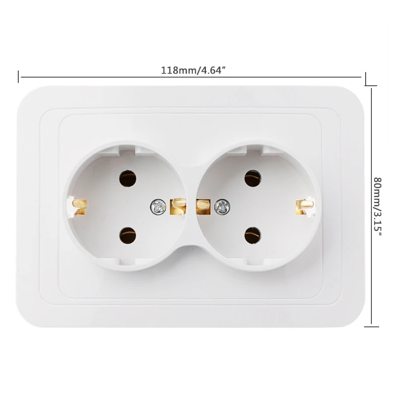 OOTDTY 220V/16A 118x80mm EU двойная заземляющая розетка бытовая промышленная