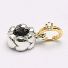 Аутентичное 925 Чистое серебро плавающее кольцо Очаровательные бусины подходят к оригинальному браслету подвеска Амулеты с CZ Diy ювелирные изделия
