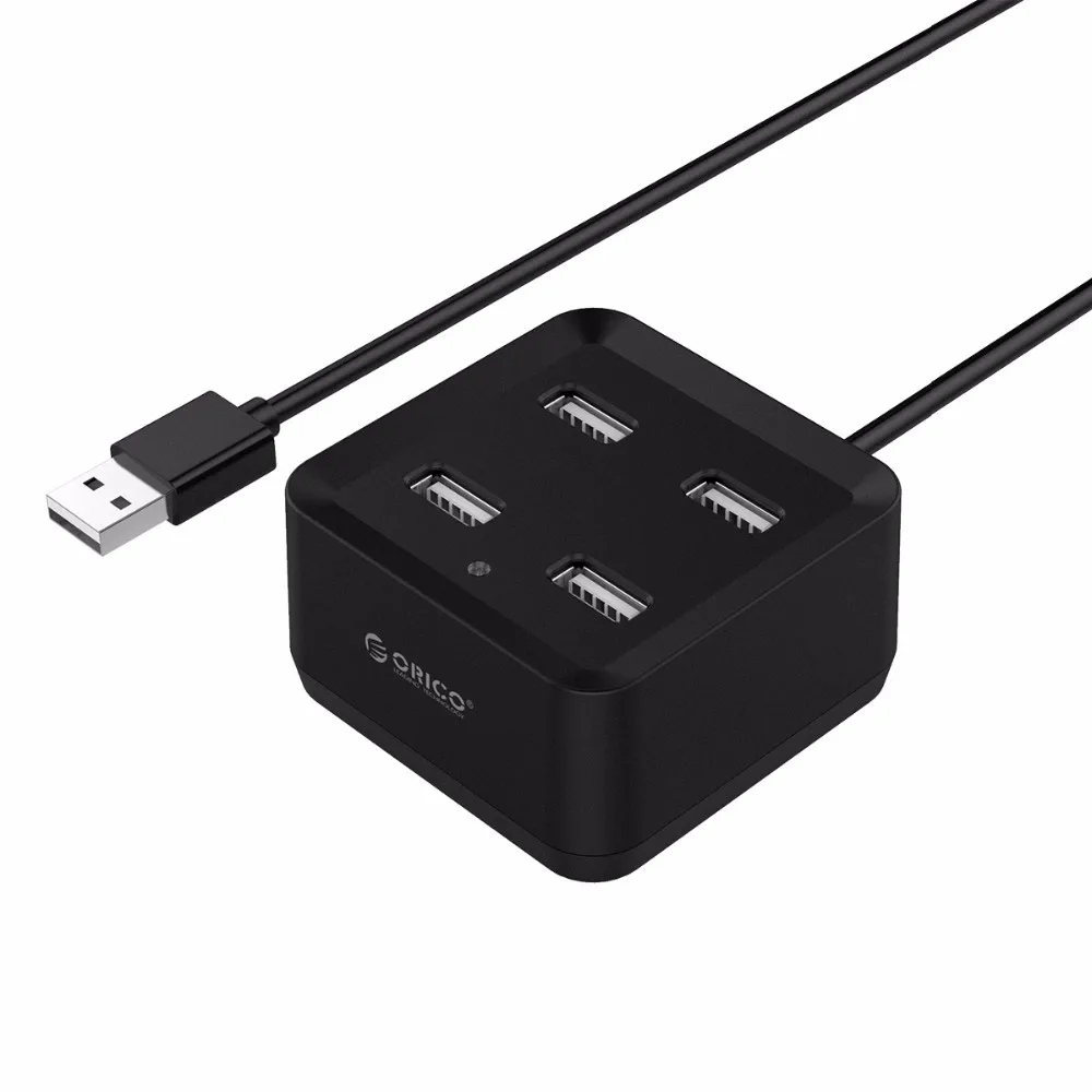 ORICO USB 2,0 концентратор Высокоскоростной 4 порта USB разветвитель адаптер расширитель для компьютера, ноутбука аксессуары с Светодиодный индикатор